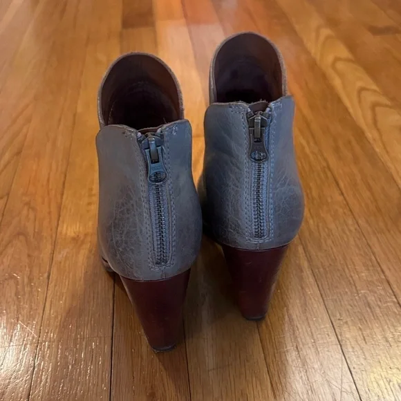 Kork-Ease Gray Leather Ankle Boots - Picture 2 of 8